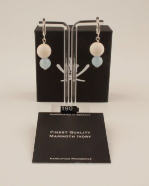 Mammoth Ivory & Aquamarine Drop Earrings